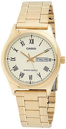 Casio Men Wristwatch MTP-V006G-9BUDF | Stainless Steel | Mesh Strap | Water-Resistant | Minimal | Quartz Movement | Lifestyle | Business | Scratch-resistant | Fashionable | Halabh.com