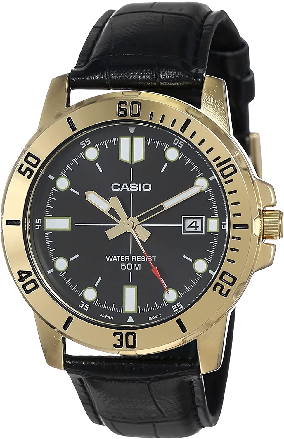 Casio Men's Enticer Watch MTP-VD01GL-1EVU | Leather Band | Water-Resistant | Quartz Movement | Classic Style | Fashionable | Durable | Affordable | Halabh.com