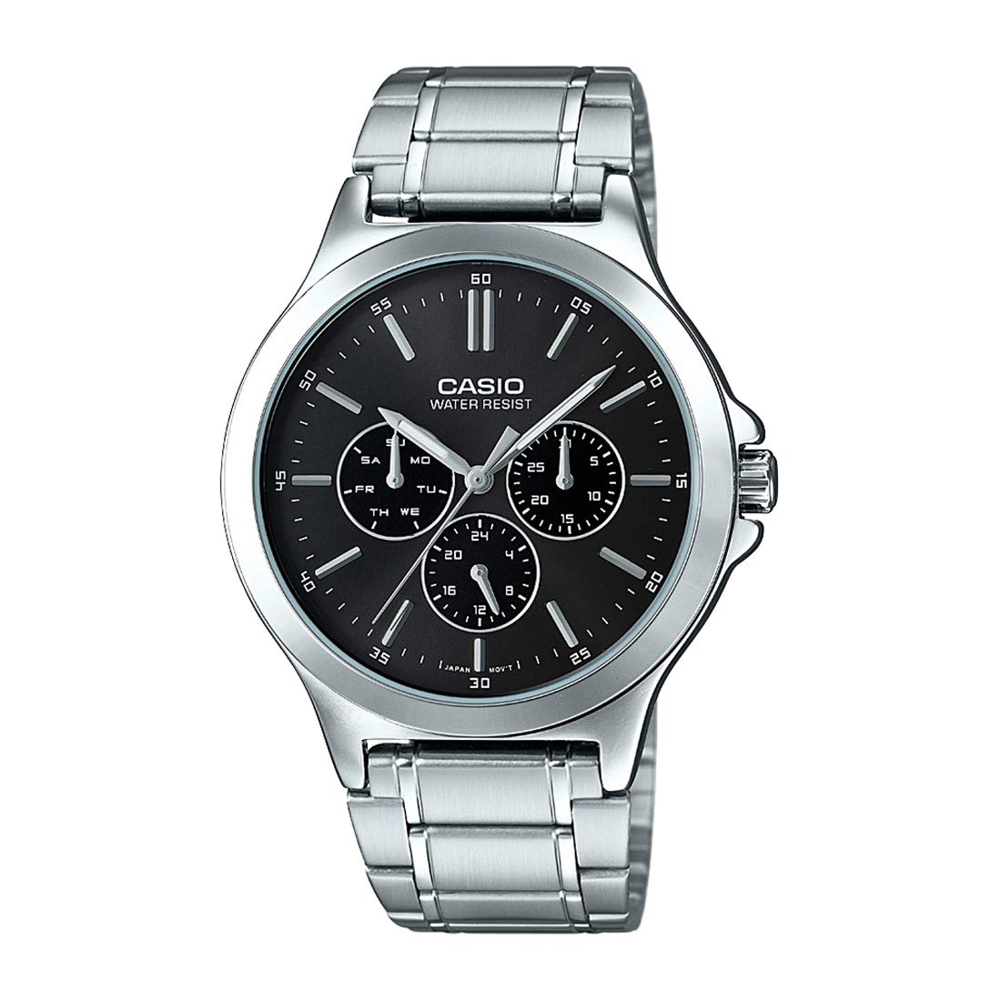 Casio Enticer Men's Watch MTP-V300D-1AUDF | Stainless Steel | Mesh Strap | Water-Resistant | Minimal | Quartz Movement | Lifestyle | Business | Scratch-resistant | Fashionable | Halabh.com