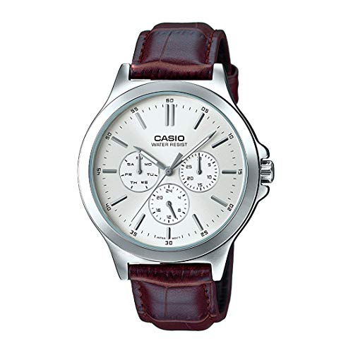 Casio Analog Men's Watch MTP-V300L-7AUDF | Leather Band | Water-Resistant | Quartz Movement | Classic Style | Fashionable | Durable | Affordable | Halabh.com