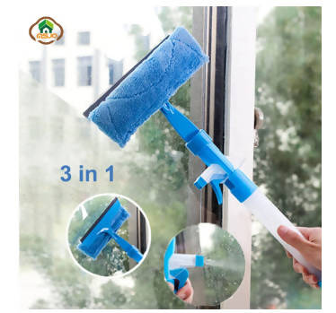 Glass Cleaner Brush 3 In 1 Spray Car Window Brush Microfiber Home Wind