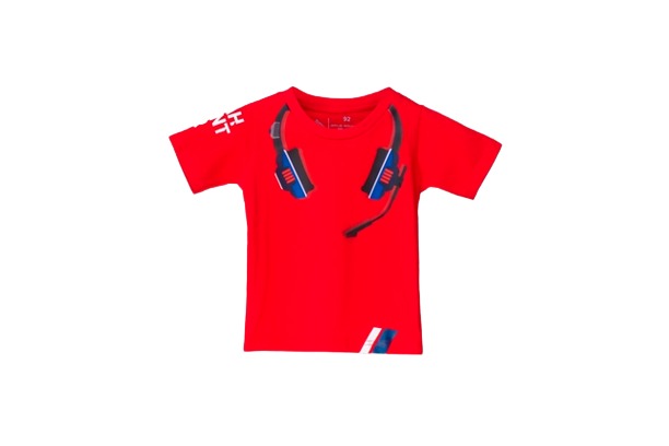 Bic Kids Headphone T-Shirt Red 22