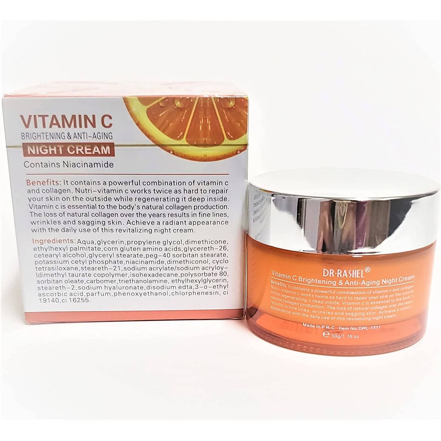 Dr Rashel Vitamin C Face Night Cream Anti Spot Cream Anti Aging Firming Face Cream 50g