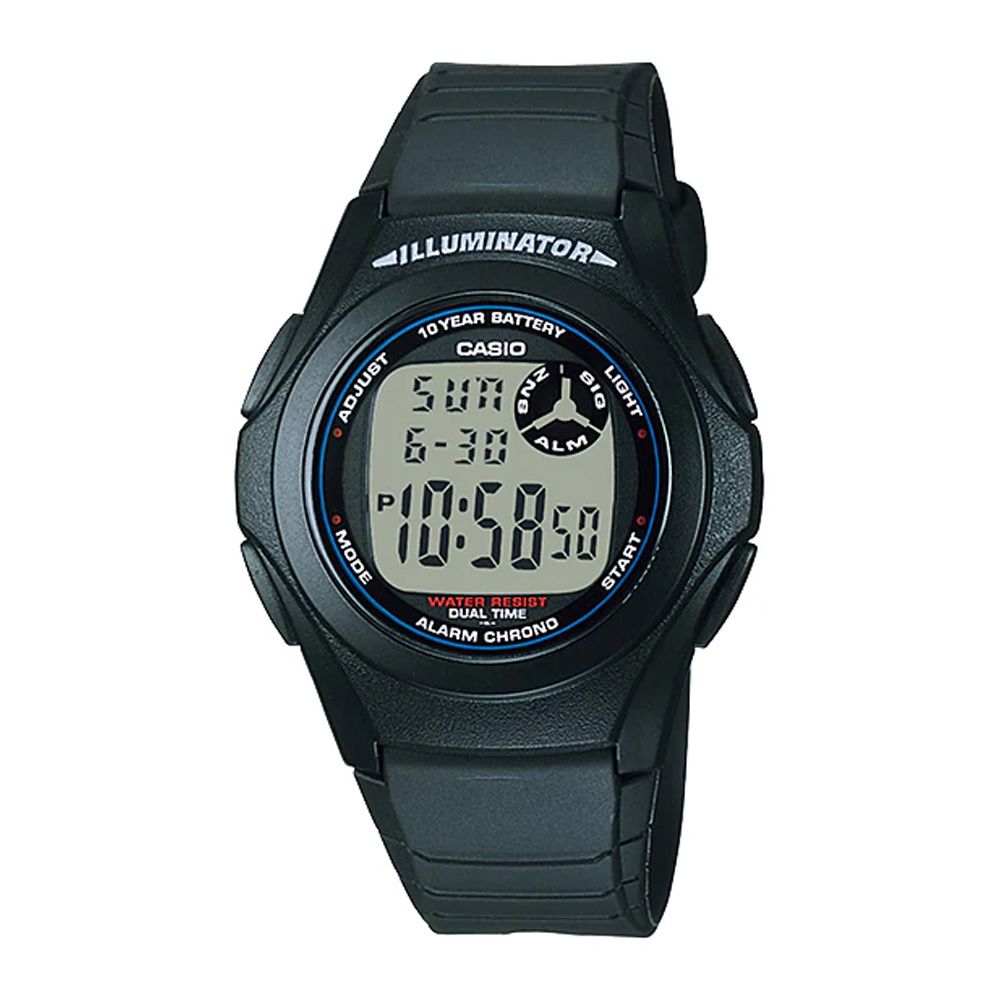 Casio Digital Sports Watch F-200W-1ADF | Resin | Water-Resistant | Minimal | Quartz Movement | Lifestyle| Business | Scratch-resistant | Fashionable | Halabh.com 