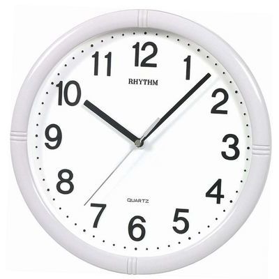 Rhythm Wall Clock White CMG434NR03 | stylish watch | accurate timekeeping | wall clock | round clock | Casio watch | wall watch | home décor | timepiece | Halabh.com