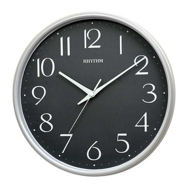 Rhythm Silver & Round Wall Clock CMG589NR03 | stylish watch | accurate timekeeping | wall clock | round clock | Casio watch | wall watch | home décor | timepiece | Halabh.com