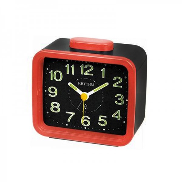 Rhythm Alarm Clock CRA637WR01| Reliable Timekeeping | Travel | Wake Up Routine | Snooze Function | Battery Operated | Portable | White Face | Halabh.com