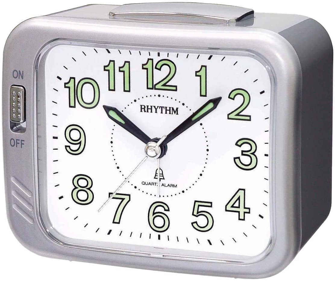 Rhythm Alarm Clock Bell Alarm Clock & Snooze Light Silent Silky Move