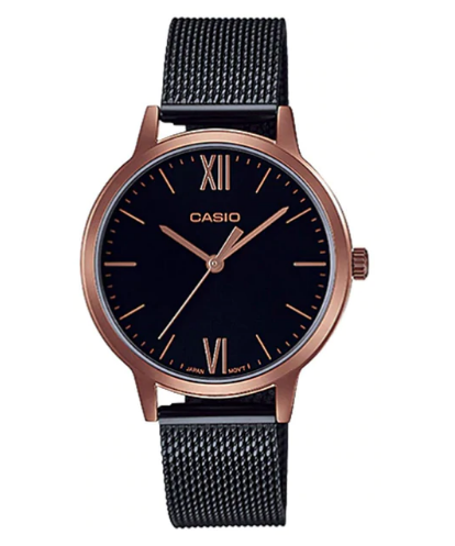 Casio Women's Watch LTP-E157MRB-1BD | Stainless Steel Mesh Strap | Water-Resistant | Minimal | Quartz Movement | Lifestyle| Business | Scratch-resistant | Fashionable | Halabh.com