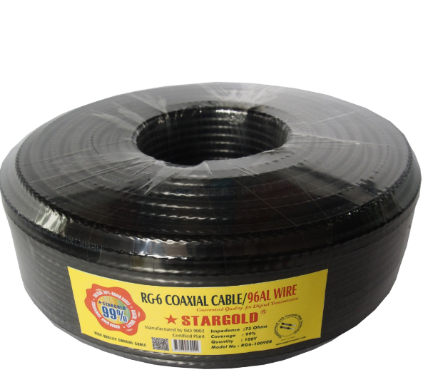 RG6-10090B Coaxial Cable Black | in Bahrain | Halabh.com