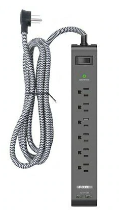 6 Outlet 2 USB Power Strip Surge Protector 6.5 Ft Extension Cord | Outlet | USB | Extension Cord | Electronics | Home Improvement | Technology | Convenience | Protection | Versatility | Halabh.com