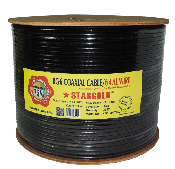 RG6-30075SC Coaxial Cable Electrical Wire Black