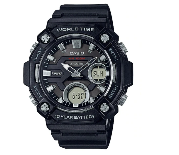 Casio Black Analog Digital Men's Watch AEQ-120W-1AVDF | Resin | Water-Resistant | Minimal | Quartz Movement | Lifestyle| Business | Scratch-resistant | Fashionable | Halabh.com