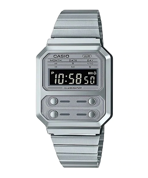 Casio Vintage Digital Watch A100WE-7BDF | Resin | Water-Resistant | Minimal | Quartz Movement | Lifestyle| Business | Scratch-resistant | Fashionable | Halabh.com
