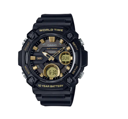 Casio Black Digital Resin Men's Watch AEQ-120W-9AVDF | Resin | Water-Resistant | Minimal | Quartz Movement | Lifestyle| Business | Scratch-resistant | Fashionable | Halabh.com