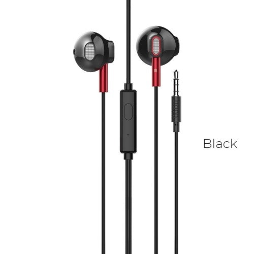 Hoco Wired Earphones With Mic Black