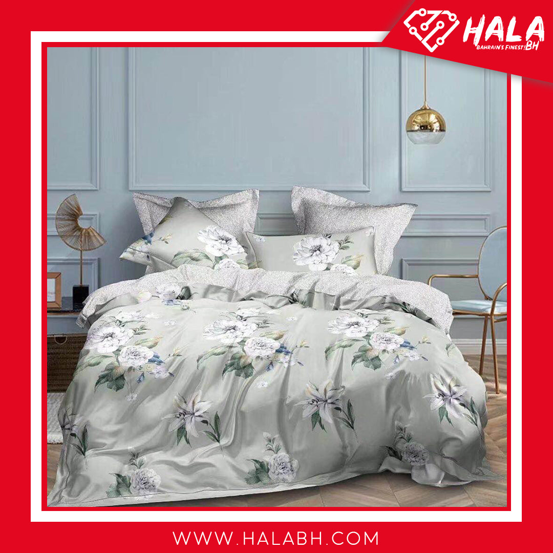 Elegant Flowers Light Luxury Design King Size Bedsheet Pillowcase Cotton Fabric Duvet Cover Sets