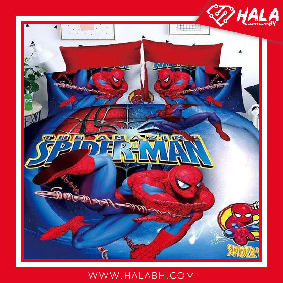 Spider Man Design Single Size for Kids Bedsheet Pillowcase Cotton Fabric Duvet Cover Sets