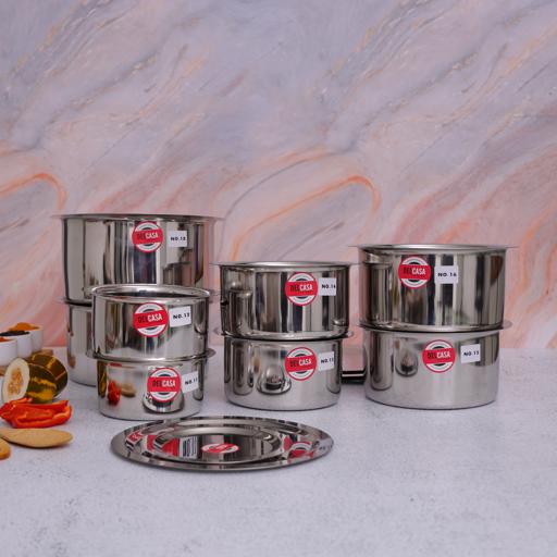 Delcasa Stainless Steel Tope Set With Lid 8pcs Tope & Lid -  DC2454