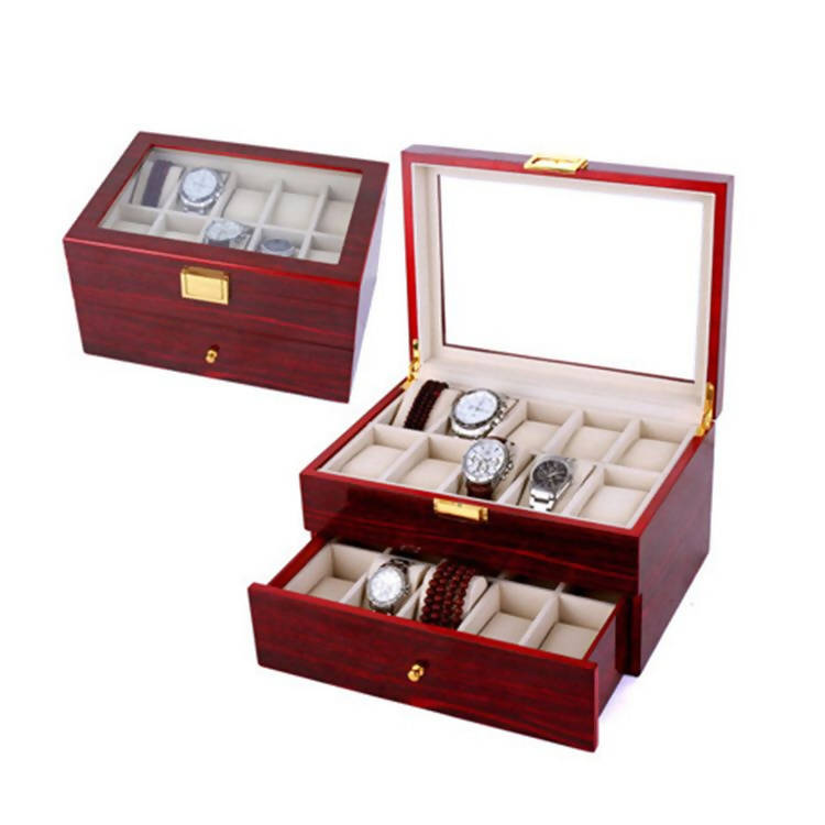 Watch And Accessories Organizer Box WB-04 | watch storage | box | jewelry box | timepiece storage | luxury accessories | organizational products | elegant design | secure lock | Halabh.com