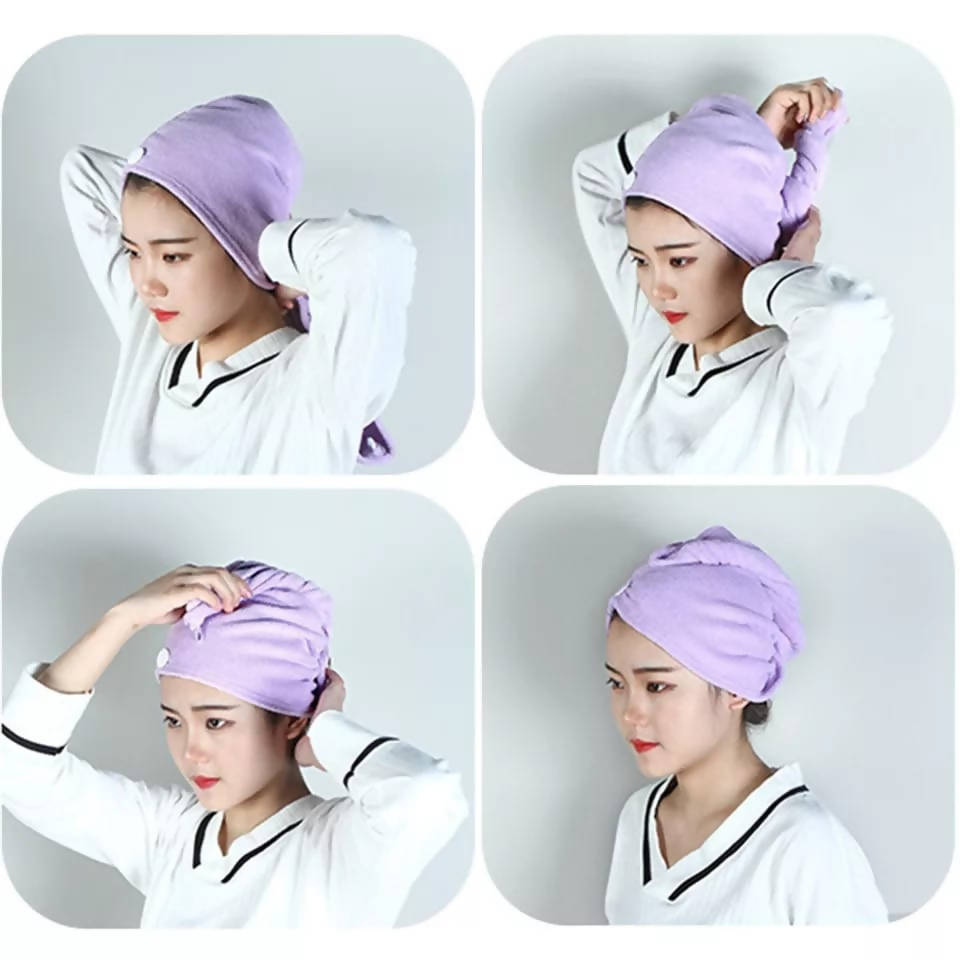 Womens Microfiber After Shower Hair Drying Wrap Girls Lady Towel Quick Dry Hair Hat Cap Turban Head Wrap Bathing Tools