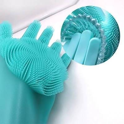 1Pair Dish Washing Cleaning Silicone Gloves | Kitchen Appliance | Halabh.com