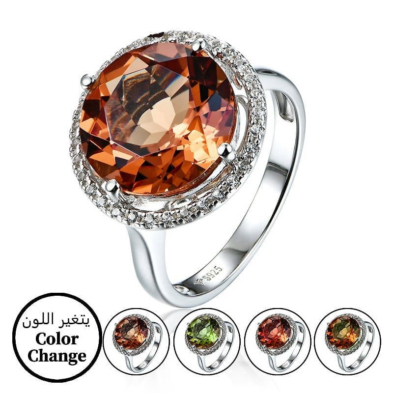 925 Sterling Silver Ring with Sultanite Stone (Color Changes with Light)