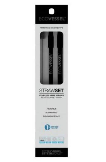 Ecovessel 2 Pack Stainless Steel Straw