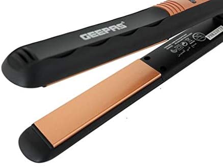 Geepas Hair Straightener with Ceramic Plates | Color Gold and Black | Hair Care and Styling | Best Personal Care Accessories in Bahrain | Halabh