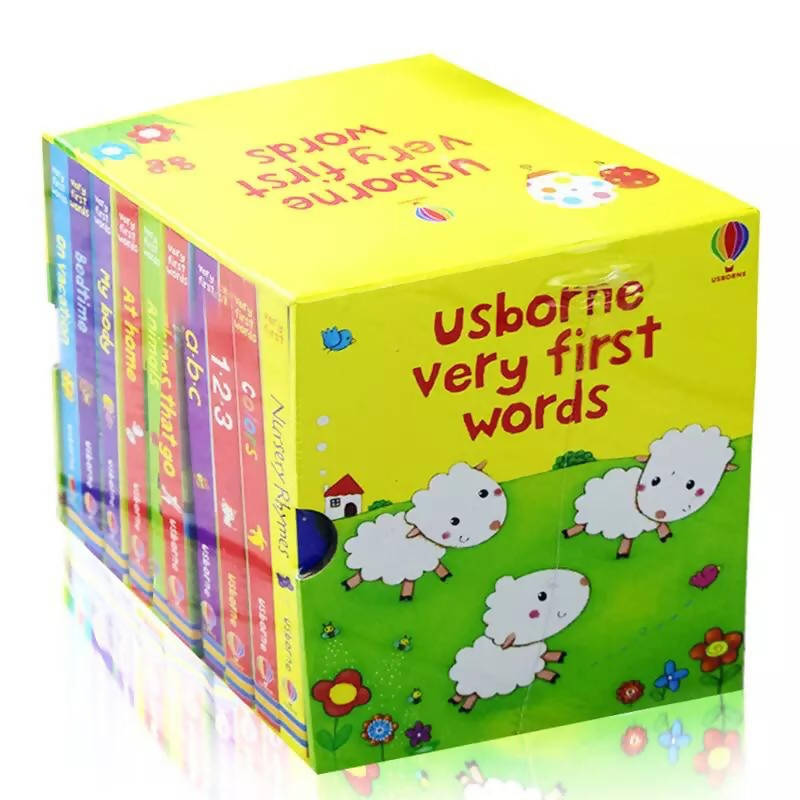10 Books/Set USborne Very First Words Board Book Educational Toys for Children English Books for Children Baby English Books