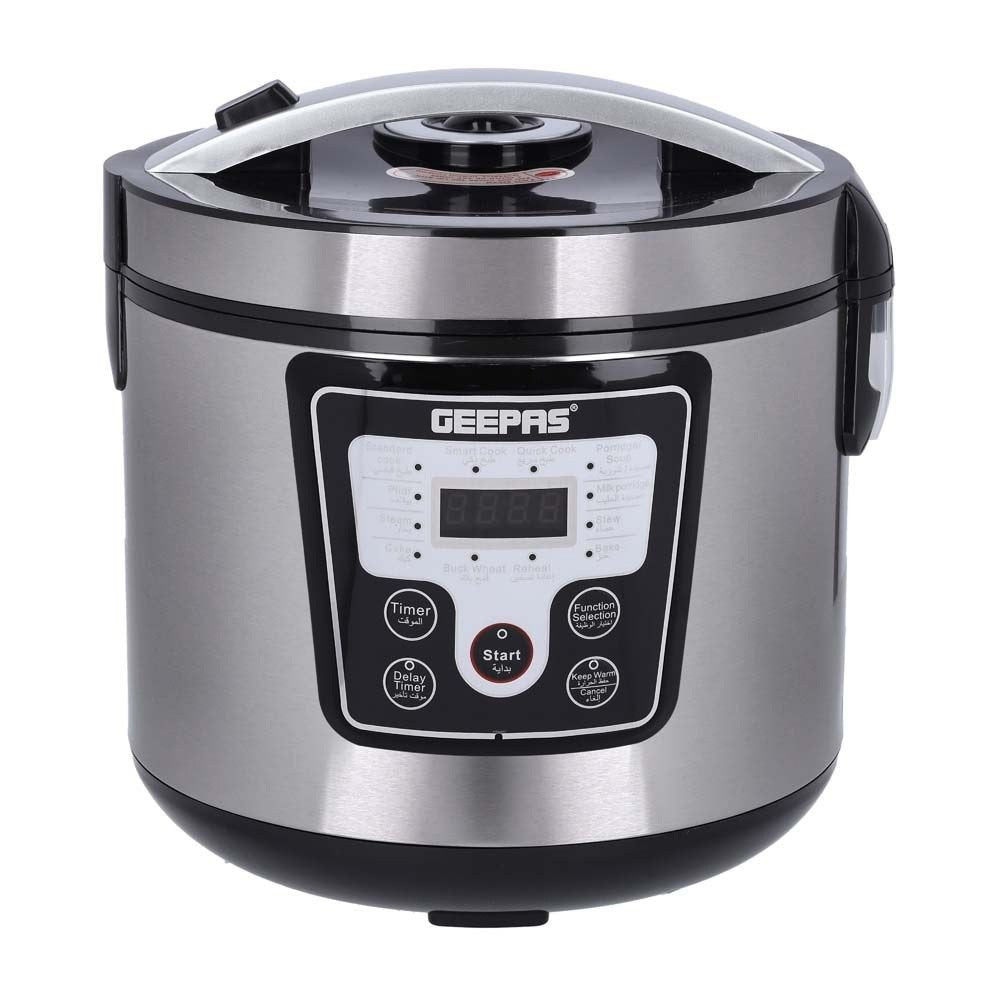 Geepas 1.8l Electric Pressure Cooker Silver With Black