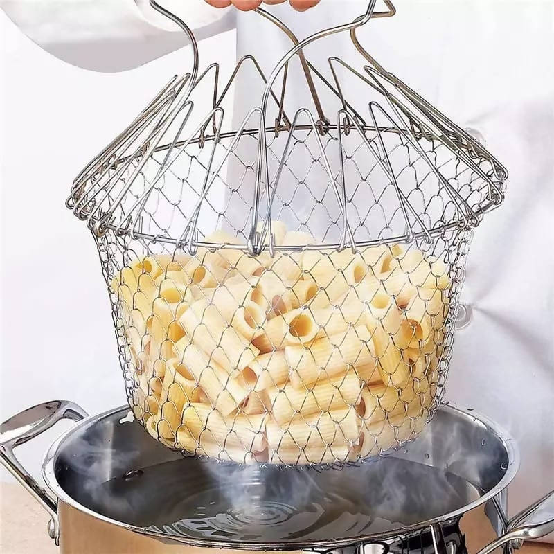 1PC Foldable Steam Rinse Strain Fry French Chef Basket | Kitchen Appliance | Halabh.com