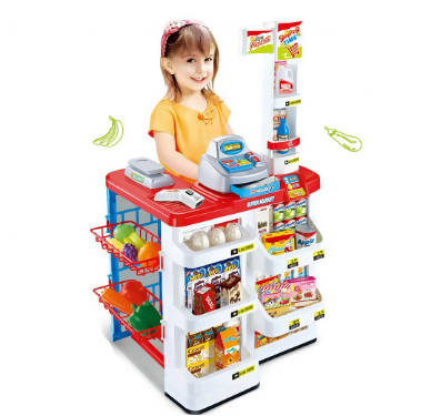 Simulation Luxury Supermarket Set Cash Register Shopping Cart Girls Pretend Play Toys Kid Education Toys For Girls Grocery Cart
