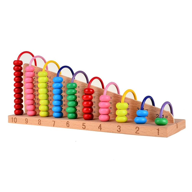 Beech Wood Abacus Bead Counting Frame 1 + 1 Calculation Arithmetical Frame Rack Abaci Calculatorb Math Toys