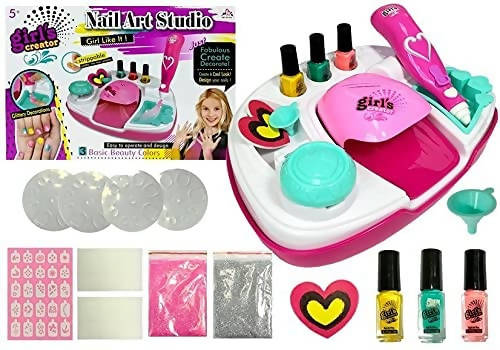 Joysae Nail Art Studio Emoji Pedicure And Manicure Kit Girls 5 to 10 Years Old