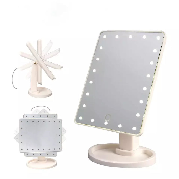 LED Cosmetic Mirror Make-Up Mirror Lamps Fill Light Make up Mirror with LED Light 3 Colors for Women Make up