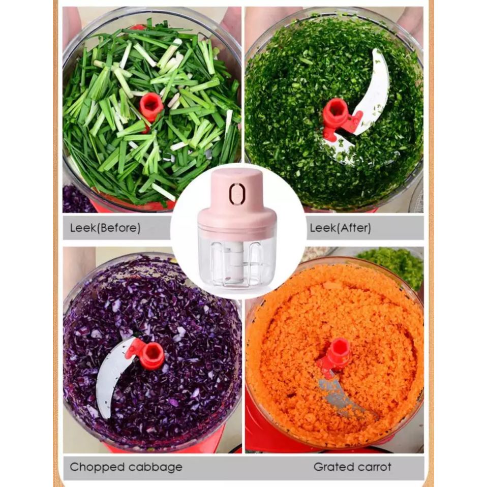 Electric Food Crusher Mini Garlic Press 250 ML Food vegetable Chopper Squeezer Kitchen Meat Grinder
