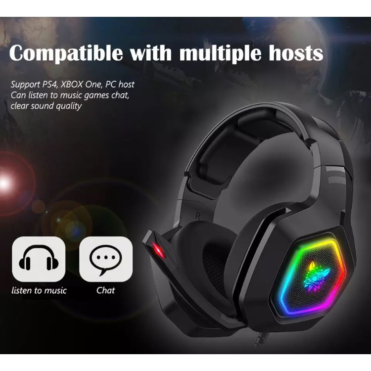 ONIKUMA X4 Wired Gaming Headset 40 mm Directional Drivers For Audio Precision Noise Cancellation Microphone / Multiplatform Compatability