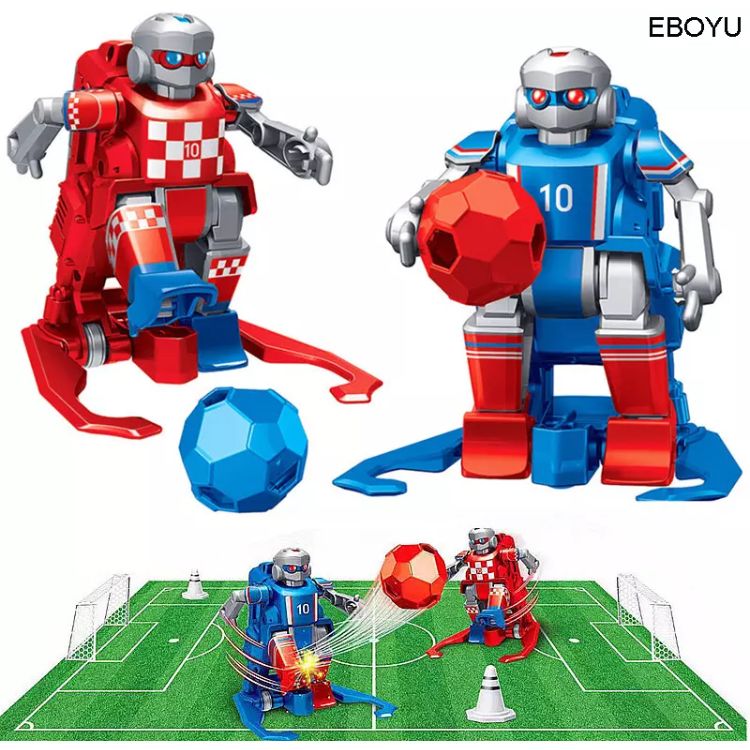 2 pcs EBOYU RC Football Robot Toy Wireless Remote Control Two Soccer Robots Game Toys for Kid Family