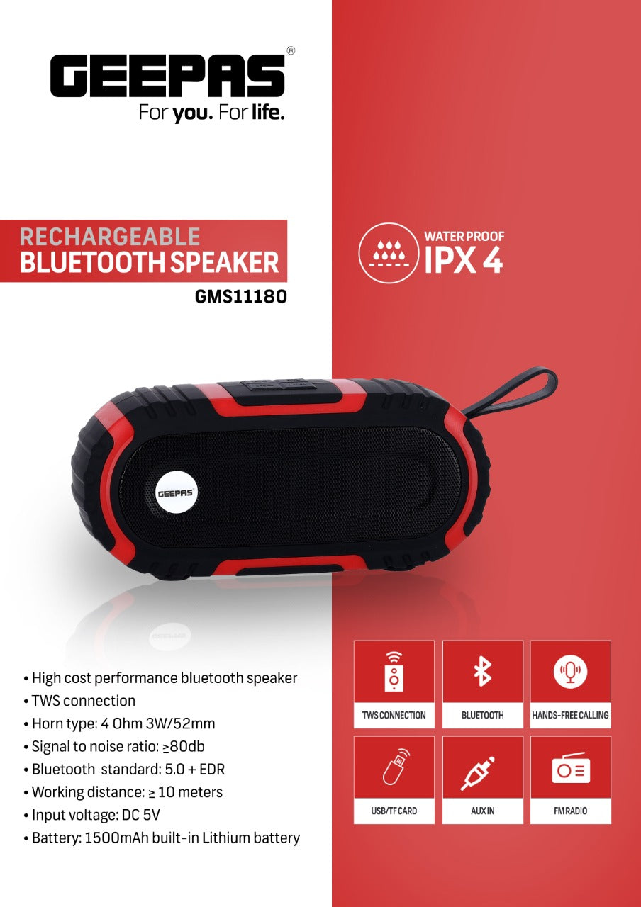 Geepas Bluetooth Rechargeable Speaker