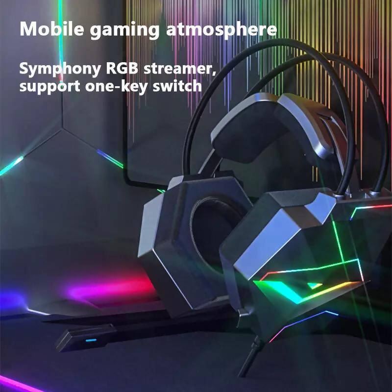 New product X20 professional wired gaming headphones Symphony RGB backlight HD microphone desktop laptop mobile phone headset