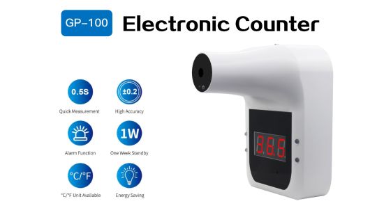Infrared Counter With Stand IR Thermometer Wall Mounted Non Contact for Office Factories