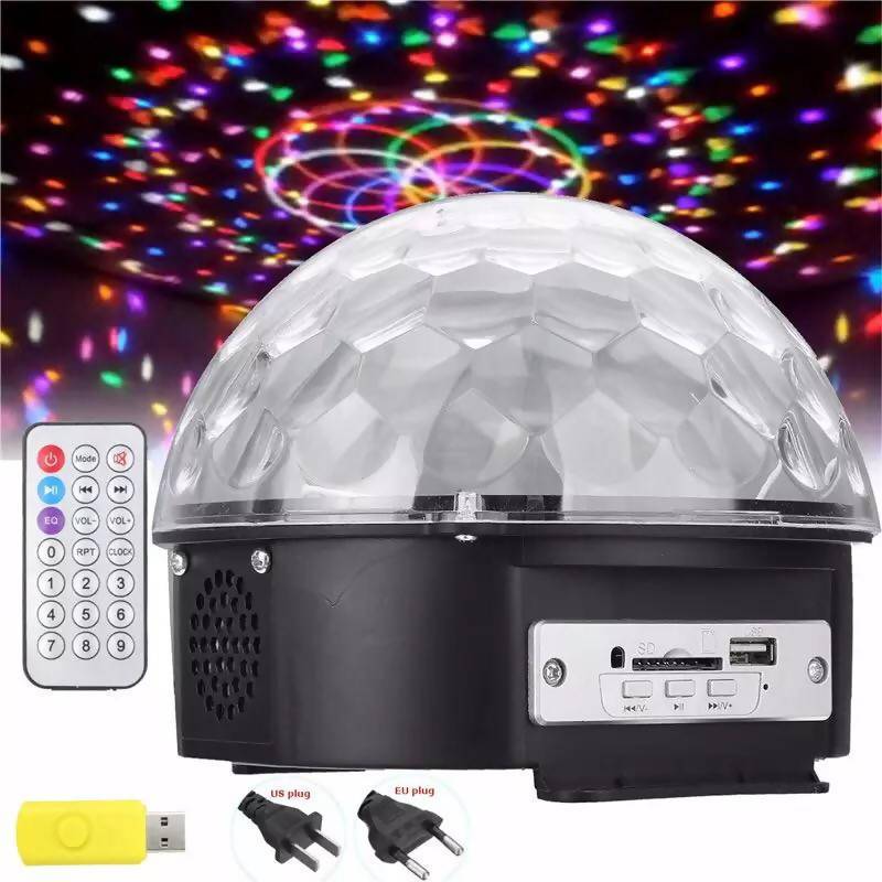 6 Colors 25W Crystal Magic Ball Led Stage Lamp Light Disco Laser Light