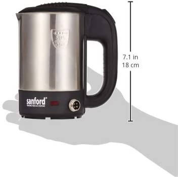 Sanford Stainless Steel Travelling Electric Kettle 0.5 litre 12V Black & Silver
