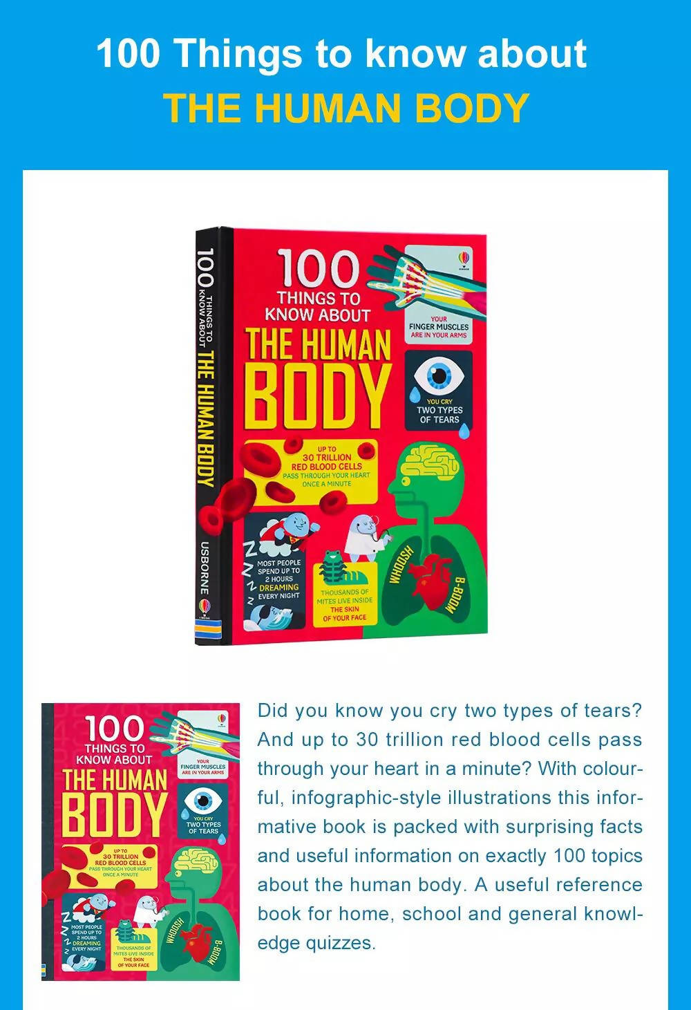 100 Things To Know about History Human Body Kids Hardcover In English Learning Book