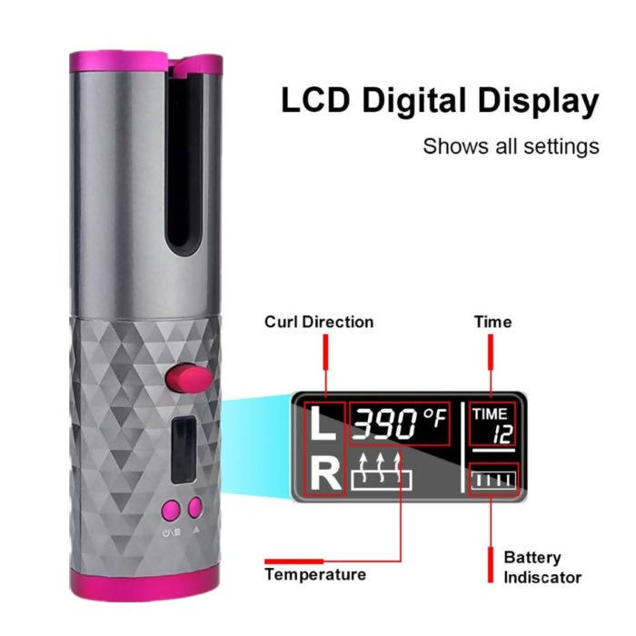 LCD Handheld Cordless Automatic Hair Curler at Best Price - Halabh