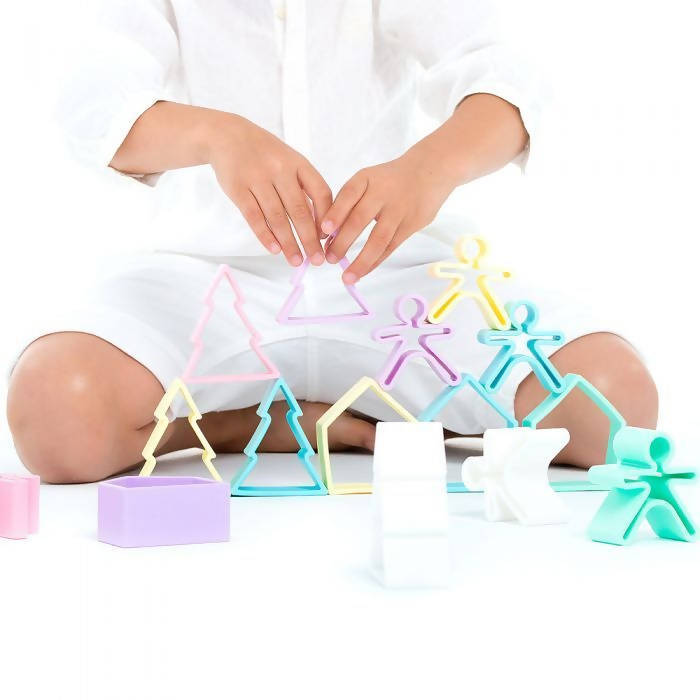 Dena Kid House & Tree Silicone Toy Set Multicolor