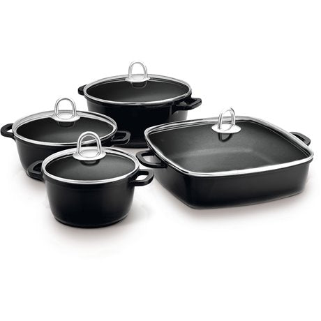 Lamart LT1168 Cookware Set of Pot 8Pcs Black