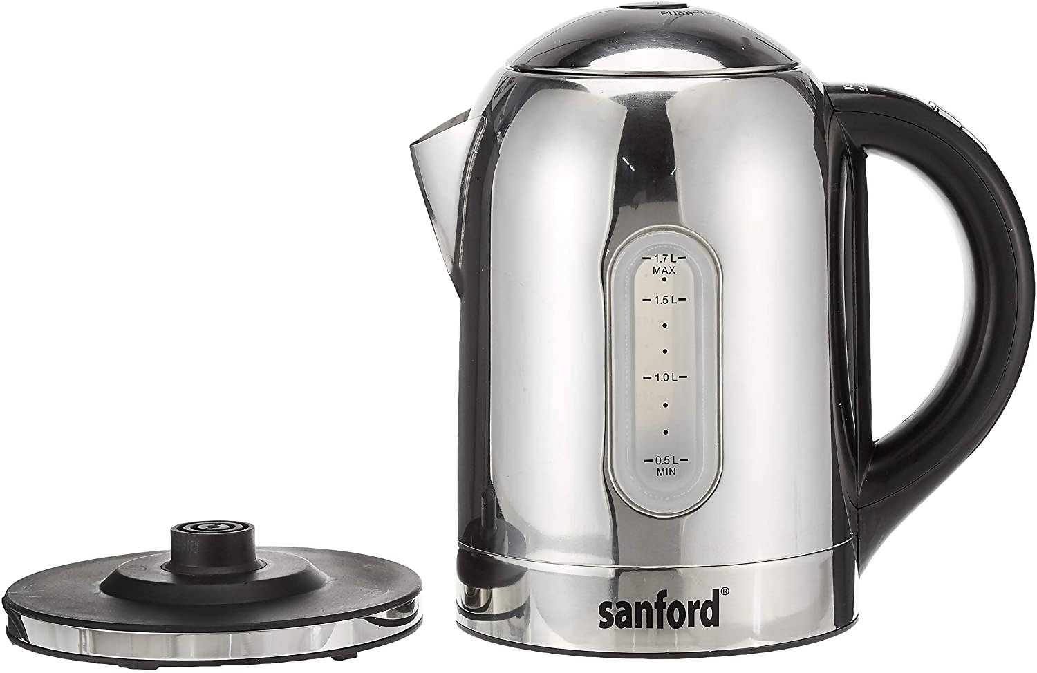 Sanford Electric Kettle 1.7L Steel Silver and Black