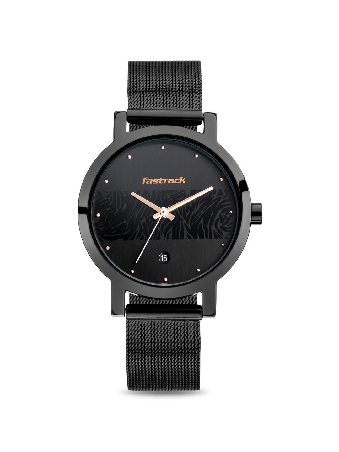 Fastrack Animal Print Women Watch 6222NM01 | Stainless Steel | Mesh Strap | Water-Resistant | Minimal | Quartz Movement | Lifestyle | Business | Scratch-resistant | Fashionable | Halabh.com